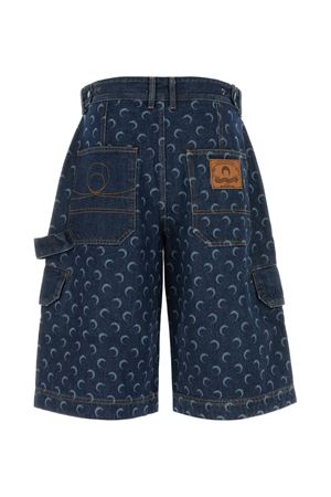 Dark blue cotton denim Bermuda shorts MARINE SERRE | USH008ARDEN0002BL80